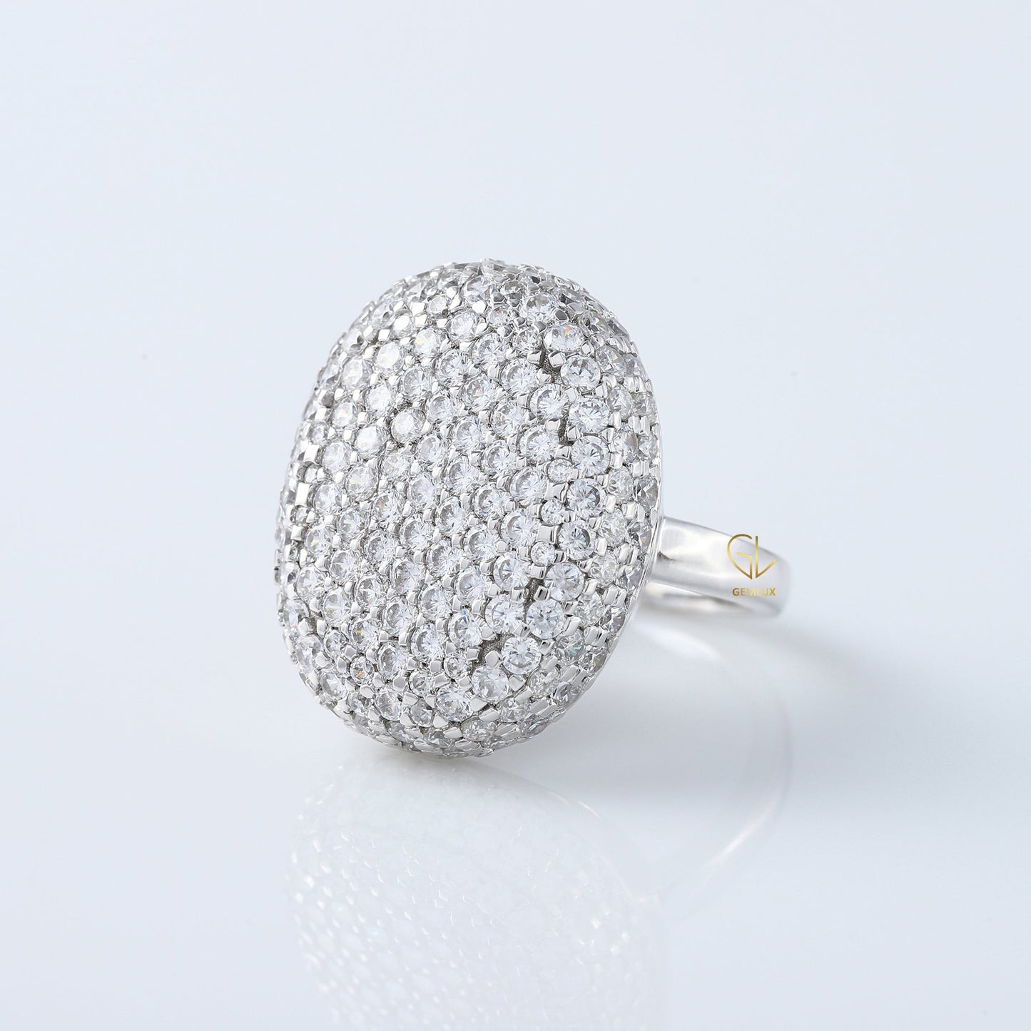 Round Cut Moissanite Bella's Cluster Engagement Ring