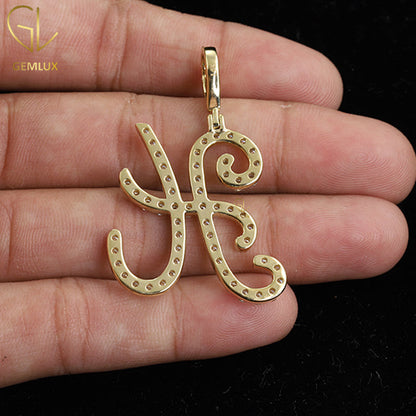 Bling Bling Moissanite Initial Letter 'H' Unisex Pendant