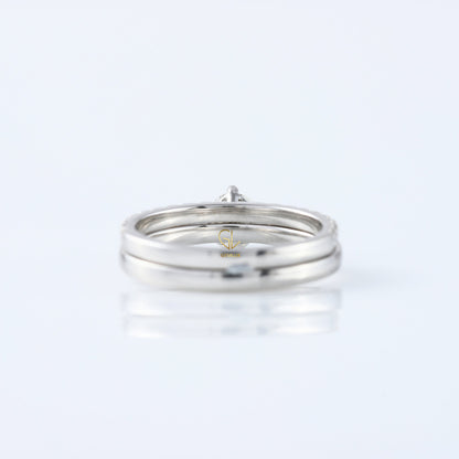 Round Cut Moissanite Diamond Solitaire Ring With Matching Eternity Wedding Ring Set 