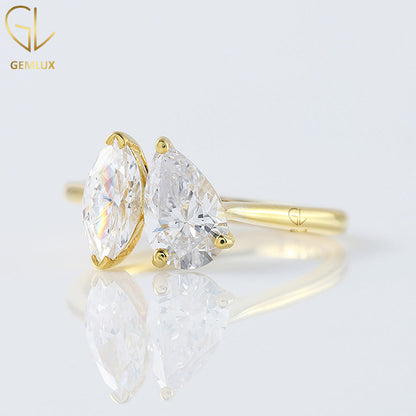 Toi Et Moi Moissanite Diamond Engagement Ring