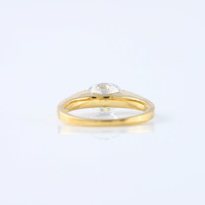 East to West IGI Certified Oval Cut Lab Grown Diamond Solitaire Engagement Ring