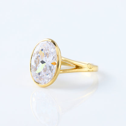 IGI Certified Oval Cut Lab Grown Diamond Split Shank Engagement Ring