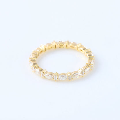 Baguette & Marquise Cut Moissanite Diamond Minimalist Eterinity Wedding Band