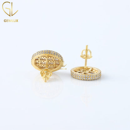 Baguette & Round VVS Moissanite Stud Earrings