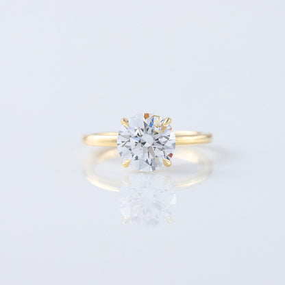 Round Cut Moissanite Diamond Solitaire Engagement Ring