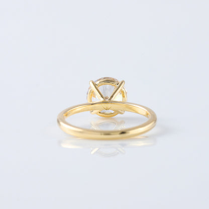 Round Cut Moissanite Diamond Solitaire Engagement Ring