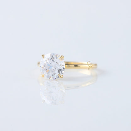 Round Cut Moissanite Diamond Solitaire Engagement Ring