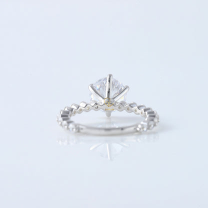 Round Cut Moissanite Diamond Floating Bubble Engagement Ring