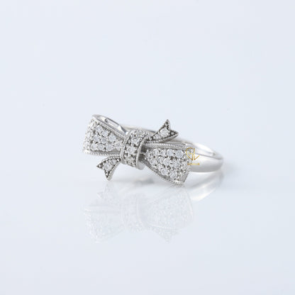 Vintage Bow Tie Moissanite Diamond Engagement Ring