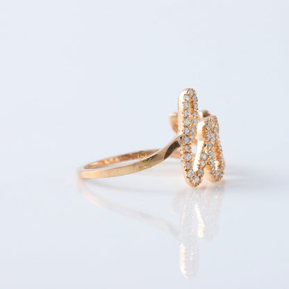 Valentine's Day Gift Cursive Love Letter Moissanite Ring
