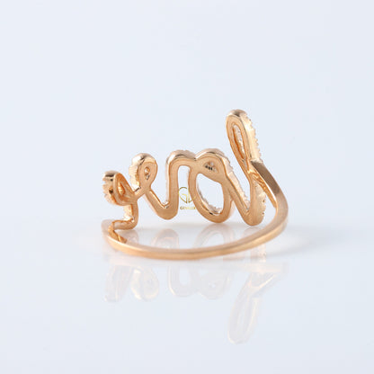 Valentine's Day Gift Cursive Love Letter Moissanite Ring