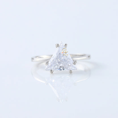 Trilliant Cut Moissanite Diamond Engagement Ring
