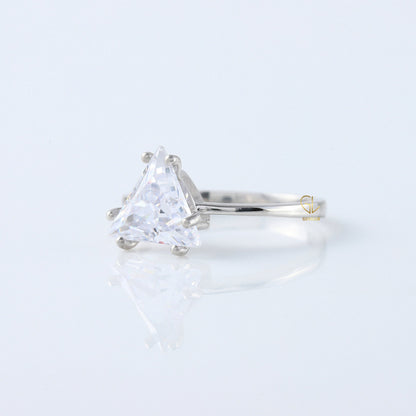 Trilliant Cut Moissanite Diamond Engagement Ring