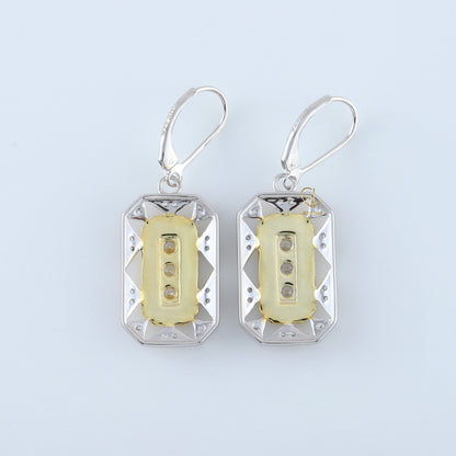 Drop & Dangle Vintage Art Deco Retro Two Tone Earrings