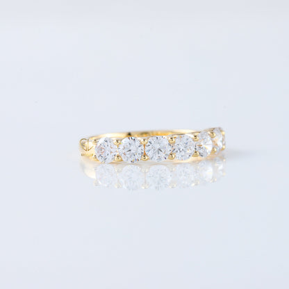 Seven Stone Round Cut Moissanite Diamond Eternity Wedding Band