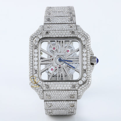 Iced Out Studded VVS Moissanite Diamond Automatic Movement Wrist Watch 