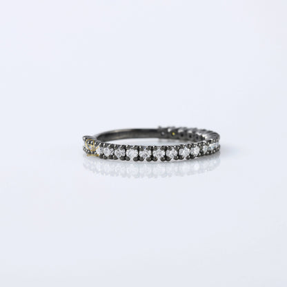 Round Moissanite Diamond Minimalist Eternity Wedding Band