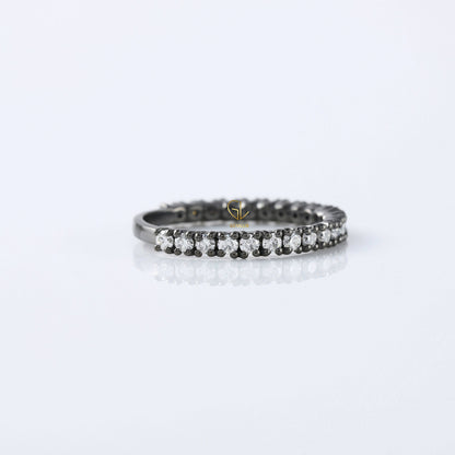 Round Moissanite Diamond Minimalist Eternity Wedding Band