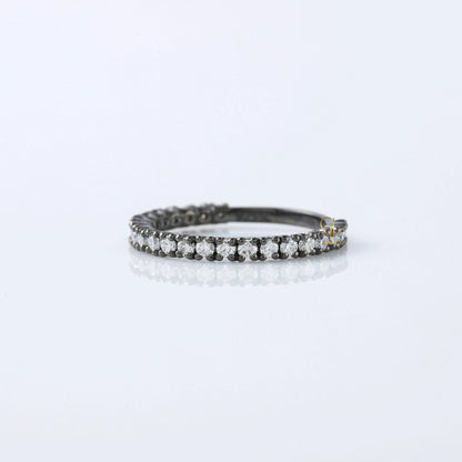Round Moissanite Diamond Minimalist Eternity Wedding Band