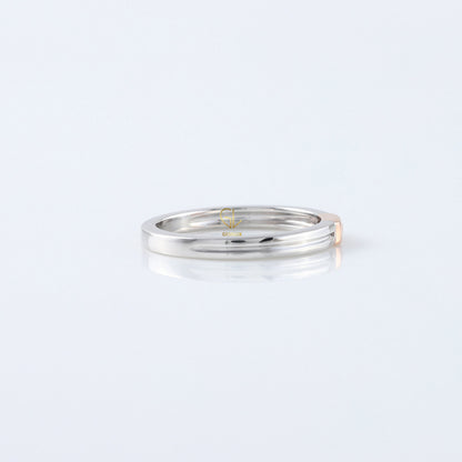 Round Moissanite Two Tone Solitaire Diamond Band 