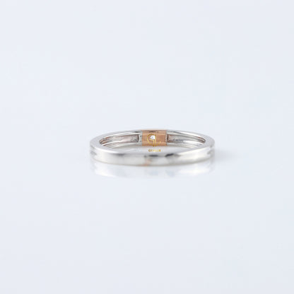 Round Moissanite Two Tone Solitaire Diamond Band 
