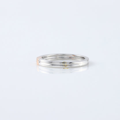 Round Moissanite Two Tone Solitaire Diamond Band 