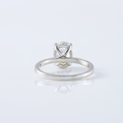 Oval Cut Moissanite Diamond Solitaire Engagement Ring