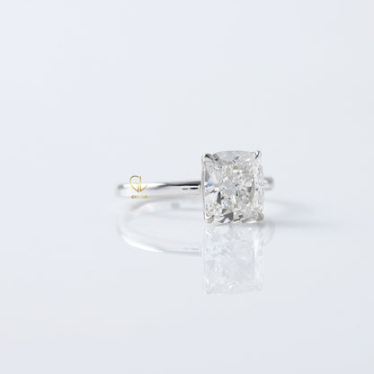 Elongated Cushion Cut Moissanite Diamond Engagement Ring