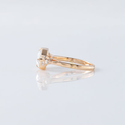 Art Deco East to West Emerald Cut Moissanite Diamond Engagement Ring