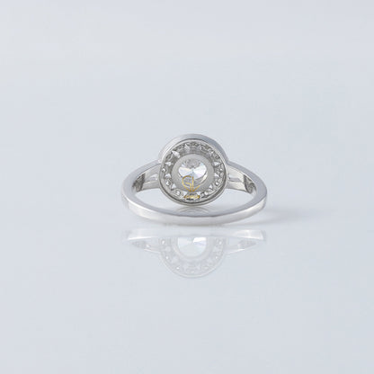 Split Shank Art Deco Round Moissanite Engagement Ring