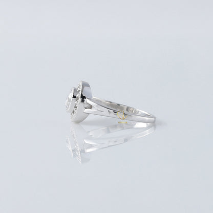 Split Shank Art Deco Round Moissanite Engagement Ring