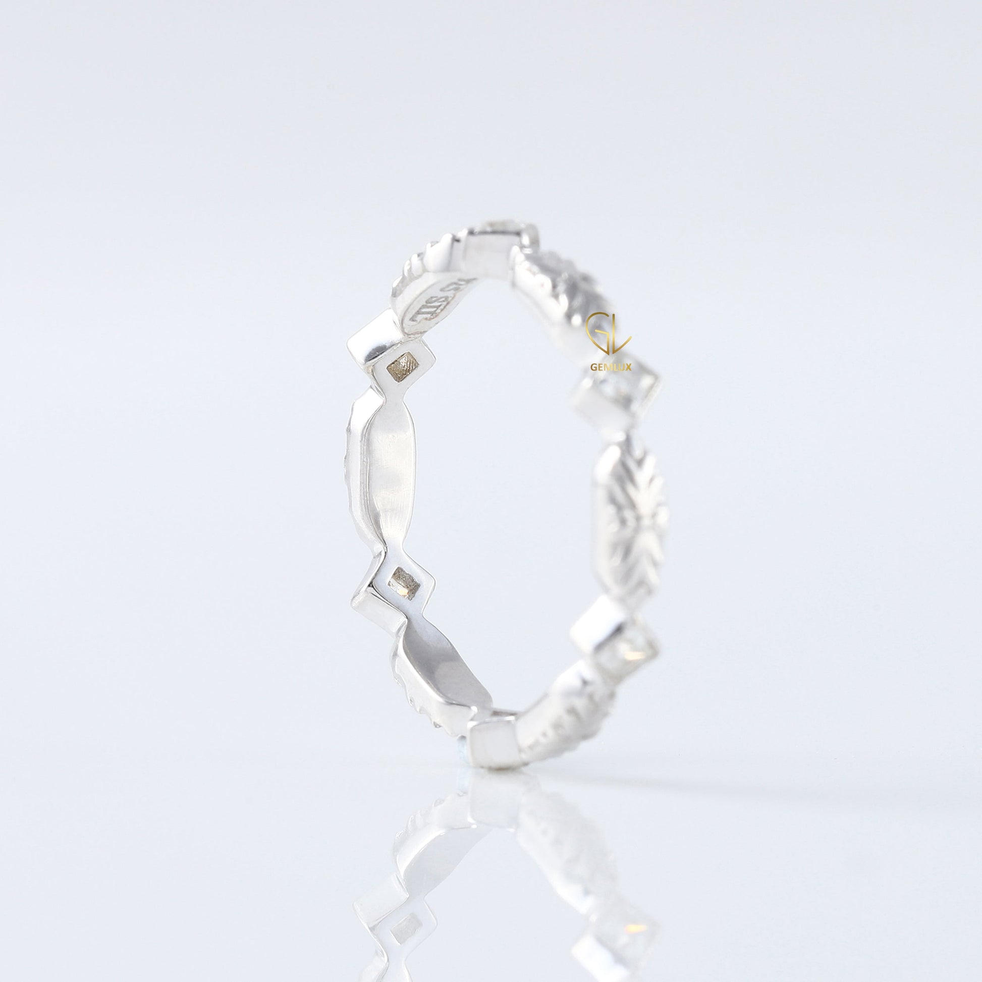 Art Deco Princess Cut Moissanite Filigree Engagement Ring