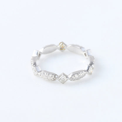 Art Deco Princess Cut Moissanite Filigree Engagement Ring